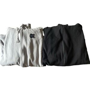 Old Navy‎ Under Armour Black and Cream Zip-Up Sweaters Size Large Casual Lounge